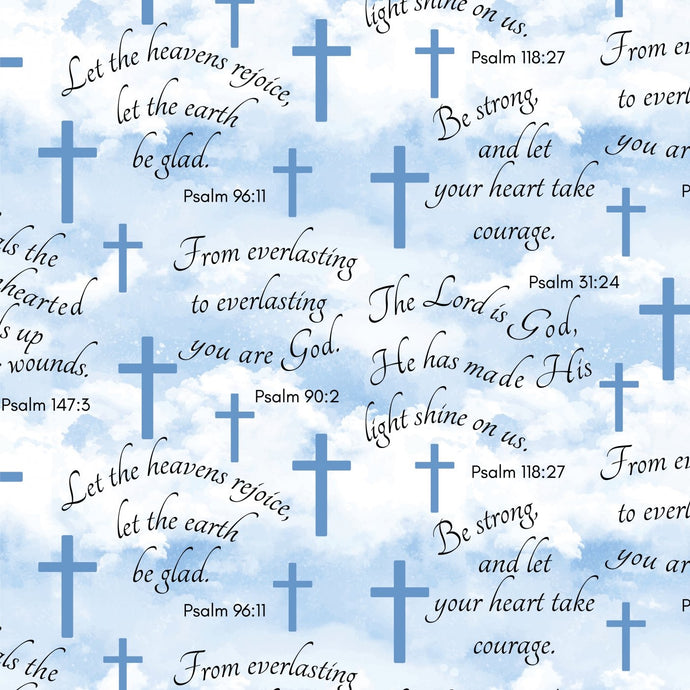 Faithful Psalms Clouds Cotton Fabric