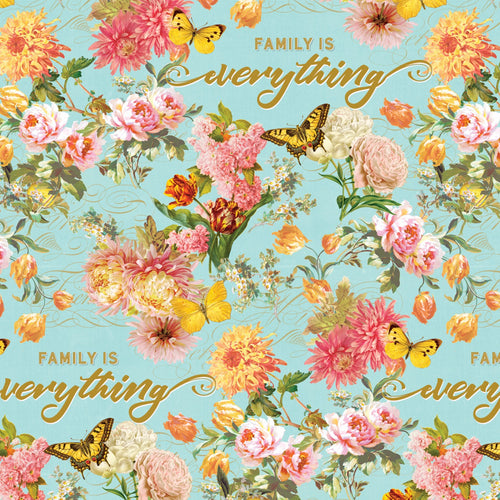 Uplifting Family Is Everything Cotton Fabric
