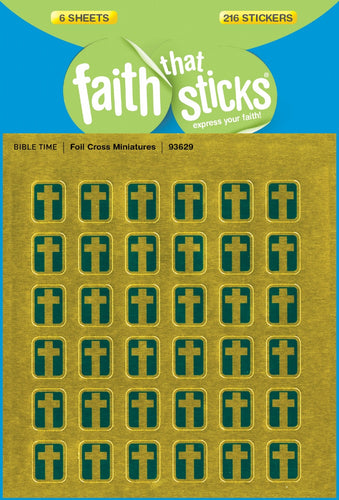 Foil Cross Miniature Stickers 6 Sheets Set