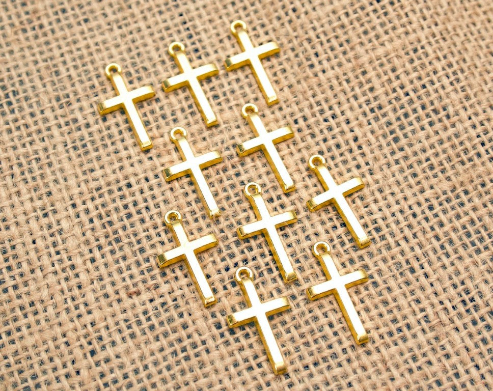Pocket Prayer Gold Cross Charms Set 10 ct – Heavenly Fabric Shop