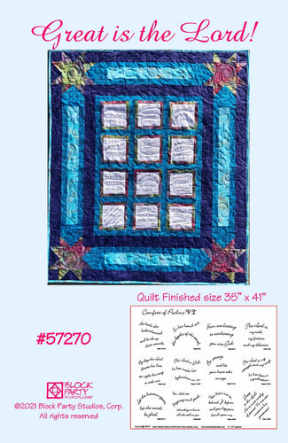 Great Is The Lord Quilt Pattern & Psalms Fabric Panel Kit