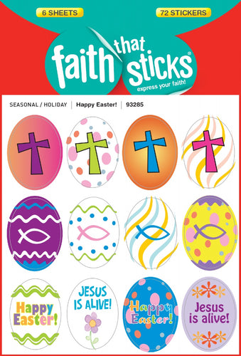 Happy Easter Religious Stickers 6 Sheets Set