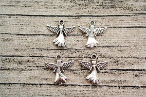 Antique Silver Metal Angel Charms 30 ct
