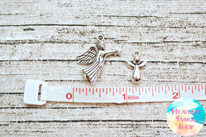 Assorted Antique Silver Metal Angel Charms 5 ct