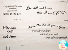 Anything Inspirational Patchwork Charm Square Religious Text Cotton Fabric Panel