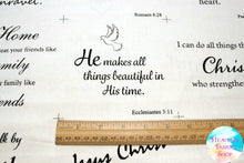 Anything Inspirational Patchwork Charm Square Religious Text Cotton Fabric Panel