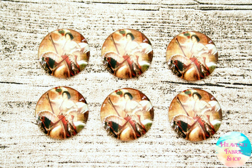 Saint Joan of Arc Glass Dome Cabochons 6ct