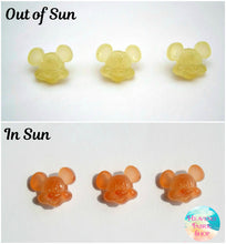 UV Solar Color Change Yellow to Orange Mickey-style Mouse Buttons Set