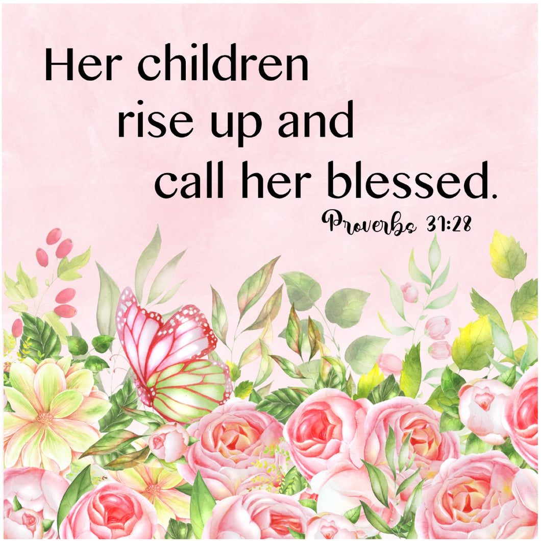 Call Her Blessed Proverbs 31:28 6 inch Mini Fabric Panel
