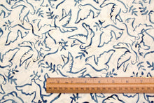 Batik Doves of Peace White Cotton Fabric