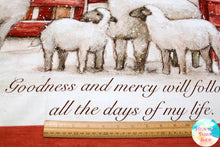 The Lord is My Shepherd Psalm 23:6 Winter Sheep Cotton Fabric Panel