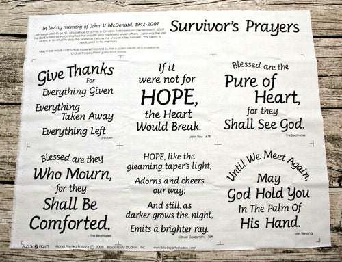 Survivor's Prayers Fabric Panel