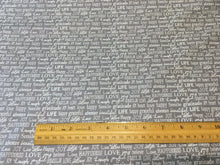 Words To Live By Grey Inspirational Words Cotton Fabric