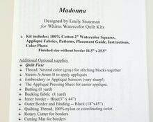 Madonna Watercolor Quilt Pattern Kit