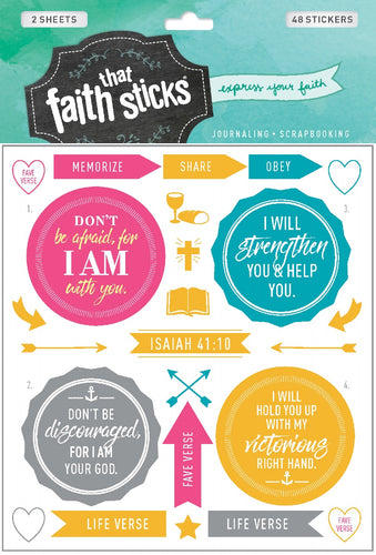 Isaiah 41:10 Clear Stickers 2 Sheet Set