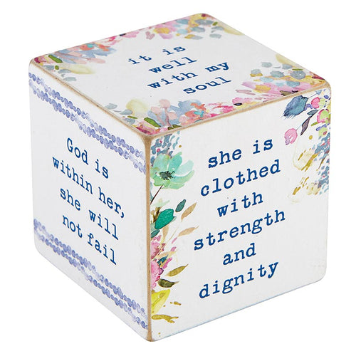 Woman of Faith Quote Cube