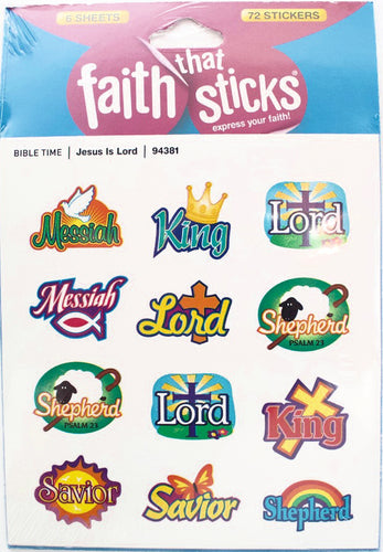 Jesus Is Lord Stickers 6 Sheets Set