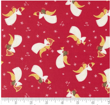 Joyful Joyful Hark The Angels Poinsettia Red Cotton Fabric