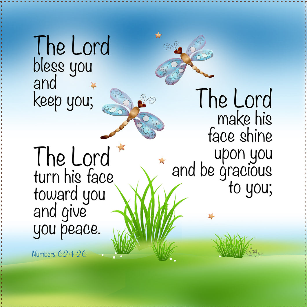 The Lord Bless You Numbers 6:24-26 JUMBO 10.5 inch Fabric Art Panel