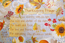 Songbook Harvest Thanksgiving Prayer Blue Cotton Fabric