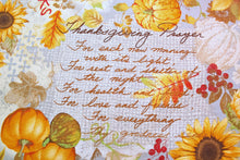 Songbook Harvest Thanksgiving Prayer Blue Cotton Fabric