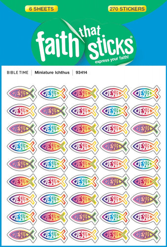 Miniature Ichthys Stickers 6 Sheets Set