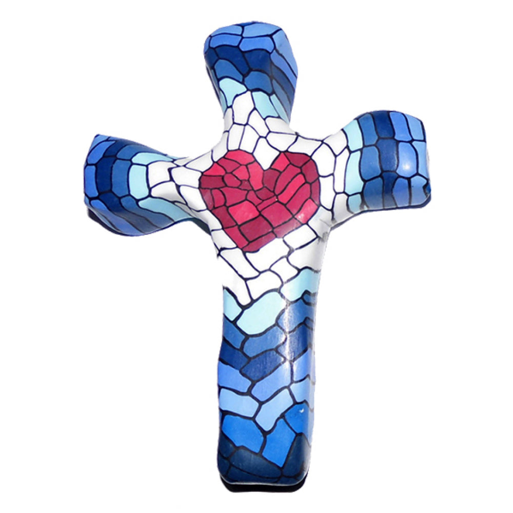 Mosaic Heart Pocket Cross – Heavenly Fabric Shop