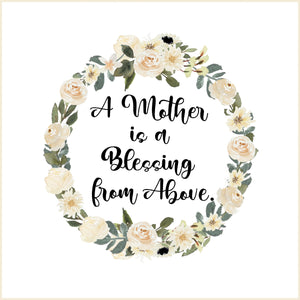 Mother Blessing Wreath 6 inch Mini Fabric Panel