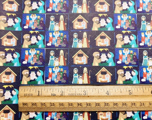 Nativity Squares Faux Leather Printed Vinyl Sheet