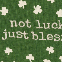 Not Lucky Just Blessed Embroidered Cotton Tea Towel