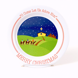 O Come Let Us Adore Him Christmas Plate