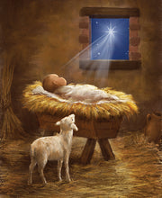 Picture A Christmas Manger Digitally Printed Cotton Fabric Panel