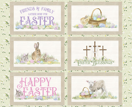 Easter April Placemat Cotton Fabric Panel