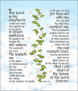23rd Psalm Lord Is My Shepherd Fat Quarter Fabric Art Panel