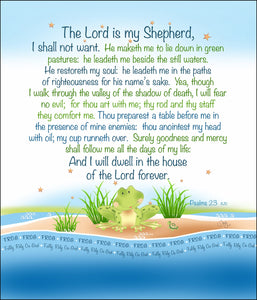 Psalm 23 Lord Is My Shepherd Fat Quarter Fabric Art Panel