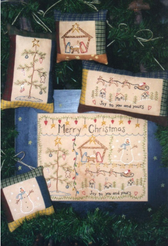Merry Christmas Stitchery Wall Art & Ornament Pattern