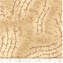 Amazing Grace Lyrics & Music Tan Cotton Fabric