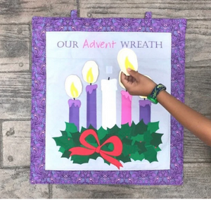 Interactive Advent Wreath Cotton Fabric Panel + Free Pattern