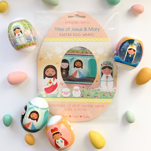 Shining Light Titles of Jesus and Mary 12pc Easter Egg Wraps Set