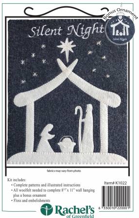 Silent Night Wool Felt Wall Hanging & Ornament KIT