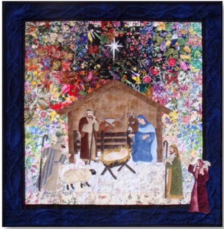 Silent Night Christmas Nativity Watercolor Quilt Pattern Kit
