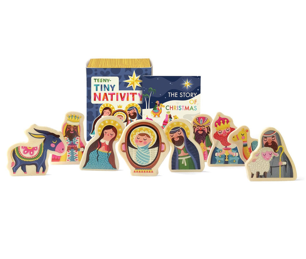 Teeny Tiny Wooden Nativity & Book Set
