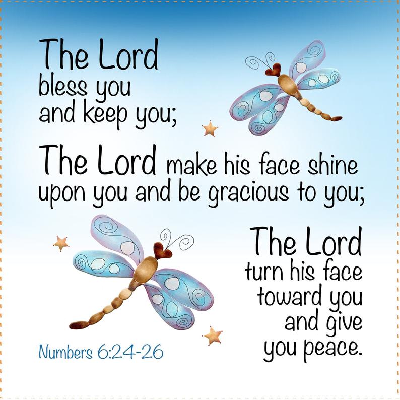 The Lord Bless You Numbers 6:24-26 6 inch Mini Fabric Art Panel