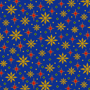 The Nativity Royal Blue Stars Cotton Fabric