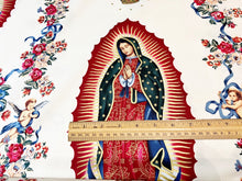 Virgin of Guadalupe Natural Metallic Cotton Fabric