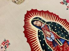 Virgin of Guadalupe Tea Metallic Cotton Fabric