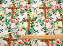 Walk By Faith Hidden Crosses Digitally Printed Cotton Fabric