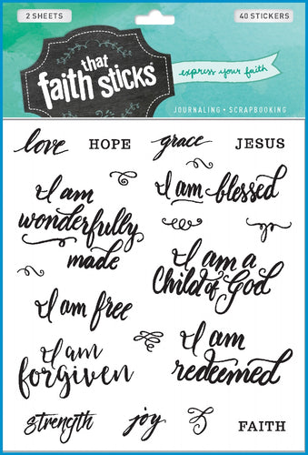 Who I Am In Christ Clear Stickers 2 Sheet Set
