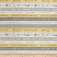 Words To Live By Yellow Stripe Live Laugh Love Cotton Fabric
