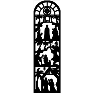 Laser Cut Nativity Silhouette Fusible Fabric Banner Panel